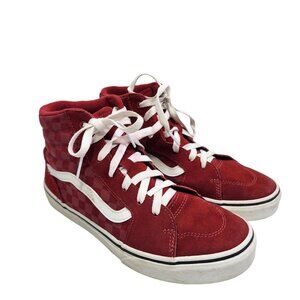 Vans Youth 6.0 Red Checkerboard High-Top Sneakers For Boys & Girls US 6 EU 38